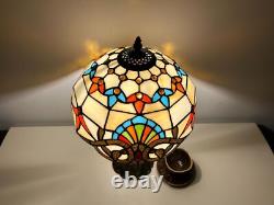 Tiffany Baroque Style Mediterranean Stained Glass Bedside Table Lamp 48 cm Tall