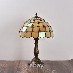 Tiffany Bedside Table Lamps Flower Stained Glass Living room Vintage Decor Light