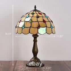 Tiffany Bedside Table Lamps Flower Stained Glass Living room Vintage Decor Light