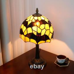Tiffany Black Bat Stained Glass Table Lamp Handmade Bedside Table Night Unique C