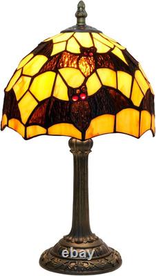 Tiffany Black Bat Stained Glass Table Lamp Handmade Bedside Table Night Unique C