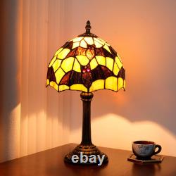 Tiffany Black Bat Stained Glass Table Lamp Handmade Bedside Table Night Unique C