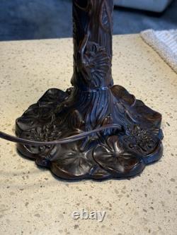 Tiffany Blue Dragonfly style Table lamp Stained Glass /very Heavy