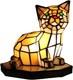 Tiffany Cat Table Lamp Beside Table Lamp, Handmade Stained Glass Desk Lamp