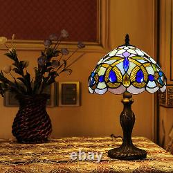 Tiffany Diamond Style 10 inch Table Lamp Handmade Stained Glass Multicolor Home
