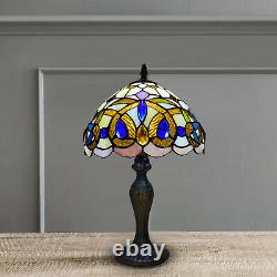 Tiffany Diamond Style Table Lamp 10 inch Handmade Stained Glass Multicolor Home