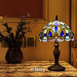 Tiffany Diamond Style Table Lamp 10 inch Handmade Stained Glass Multicolor Home