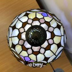 Tiffany Diamond Style Table Lamp 10 inch Handmade Stained Glass Multicolor Home