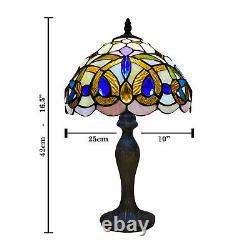 Tiffany Diamond Style Table Lamp 10 inch Handmade Stained Glass Multicolor Home