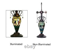 Tiffany Dragon Fly Lamp Table Stained Glass Vintage Shade Light Mosaic Bronze