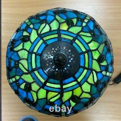 Tiffany Dragonfly Green Style Table Lamp Stained Glass Shade Multicolor
