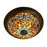 Tiffany Dragonfly Pattern Ceiling Lamp Stained Glass Shade Flush Mount Lighting