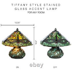 Tiffany Dragonfly Table Lamp Stained Glass Shade Accent Lighting Bedside Light