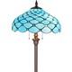 Tiffany Floor Lamp 2-light 16 Wide Sea Blue Beads Style Stained Glass Standi