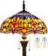 Tiffany Floor Lamp Blue Yellow Dragonfly Stained Glass Standing Reading Light 16