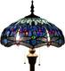 Tiffany Floor Lamp Dragonfly Blue Stained Glass Standing Reading Light 16x16x64