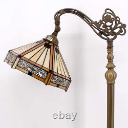 Tiffany Floor Lamp Mission Hexagon Stained Glass Arched Lamp 12X18X64 Inches Goo