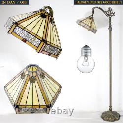 Tiffany Floor Lamp Mission Hexagon Stained Glass Arched Lamp 12X18X64 Inches Goo