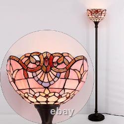 Tiffany Floor Lamp Pink Baroque Stained Glass Light 12X12X66 Inches Pole To