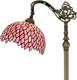 Tiffany Floor Lamp Pink Stained Glass Wisteria Light 12x18x64 Inches Pole Torchi