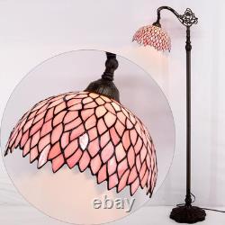 Tiffany Floor Lamp Pink Stained Glass Wisteria Light 12X18X64 Inches Pole Torchi