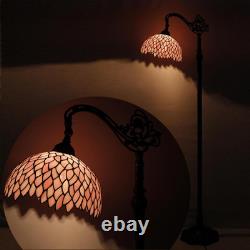 Tiffany Floor Lamp Pink Stained Glass Wisteria Light 12X18X64 Inches Pole Torchi