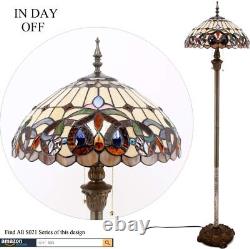 Tiffany Floor Lamp Serenity Victorian Stained Glass Standing Reading Light 16X16