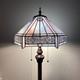 Tiffany Floor Lamp Sky Stained Glass Hexagon Metal Base Mission Style 64h16w
