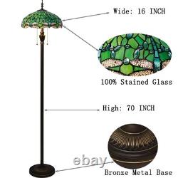 Tiffany Floor Lamp Stained Glass Lamp Standing Reading Light 16x16x70 Inch fo