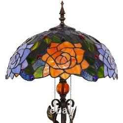 Tiffany Floor Lamp Stained Glass Standing Reading Lamp 16x16x70 Inches Antiqu