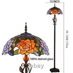 Tiffany Floor Lamp Stained Glass Standing Reading Lamp 16x16x70 Inches Antiqu