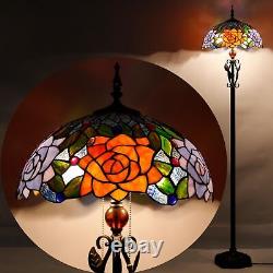 Tiffany Floor Lamp Stained Glass Standing Reading Lamp 16x16x70 Inches Antiqu