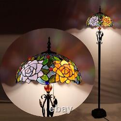 Tiffany Floor Lamp Stained Glass Standing Reading Lamp 16x16x70 Inches Antiqu