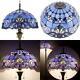 Tiffany Floor Lamp Standing Style W16h64 Inch Tall Blue Lavender Stained Glass B