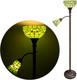 Tiffany Floor Lamp Torchiere With Side Nightlight Yellow Green Stained Glass Rea