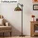 Tiffany Floor Lamp With Adjustable Gooseneck Retro Stained Glass Shade For Reading
