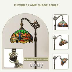 Tiffany Floor Lamp with Adjustable Gooseneck Retro Stained Glass Shade for Reading