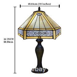 Tiffany Hexagon style Table/Ceiling Lamps 10-16 Handmade Yellow Stained Glass