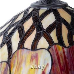 Tiffany Inspired Fall Leaves Floor Lamp Stained Glass Victorian Style