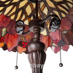 Tiffany Inspired Fall Leaves Floor Lamp Stained Glass Victorian Style