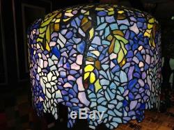 Tiffany LG Style Wisteria Table Lamp Stained Leaded Glass Mosaic Base Tree 32