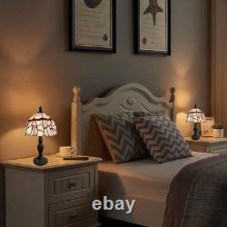 Tiffany Lamp 3-Way Dimmable Table Lamp Pink Tulip Stained Glass Reading Light Sm