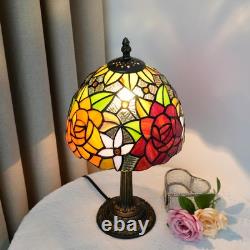 Tiffany Lamp Bedside Table Lamp-Nightstand, Stained Glass Lamp for Bedroom Dor