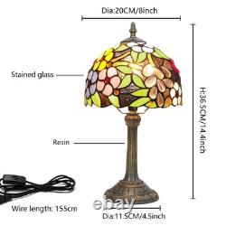 Tiffany Lamp Bedside Table Lamp-Nightstand, Stained Glass Lamp for Bedroom Dor