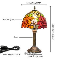 Tiffany Lamp Bedside Table Lamp-Nightstand, Stained Glass Lamp for Bedroom Dor