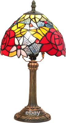 Tiffany Lamp Bedside Table Lamp-Nightstand, Stained Glass Lamp for Bedroom Dorm L