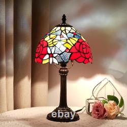 Tiffany Lamp Bedside Table Lamp-Nightstand, Stained Glass Lamp for Bedroom Dorm L