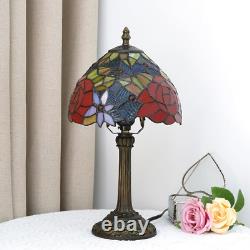 Tiffany Lamp Bedside Table Lamp-Nightstand, Stained Glass Lamp for Bedroom Dorm L