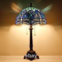 Tiffany Lamp Blue Dragonfly Style Stained Glass Table Lamp Desk Reading Light 12