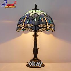 Tiffany Lamp Blue Dragonfly Style Stained Glass Table Lamp Desk Reading Light 12